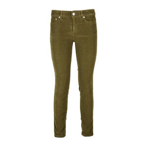 DONDUP Monroe Velvet Stretch Trousers - Olive Green